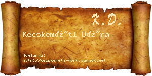 Kecskeméti Dóra névjegykártya